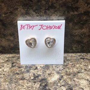 Betsey Johnson heart-shaped stud earrings